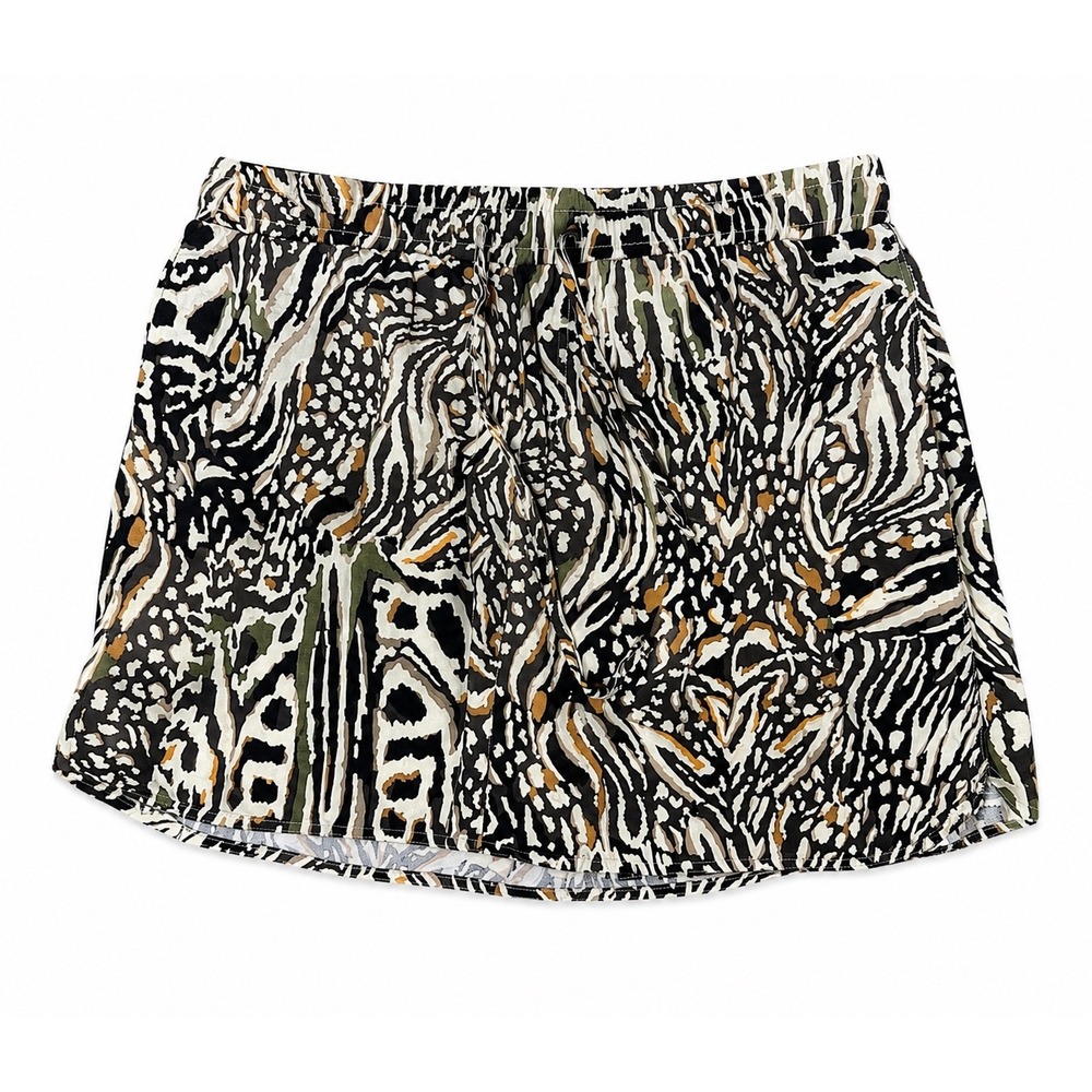 Animal Print Skort Large Black White Tan Green Resort Royalty for Me
